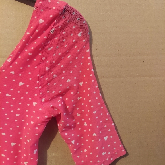 Abercrombie & Fitch Girls Small NWT Coral Mini Dress with White Heart Detail - Picture 7 of 7